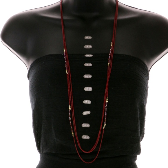 Express Layered-Necklace Red/Gold NWT - Picture 3 of 4